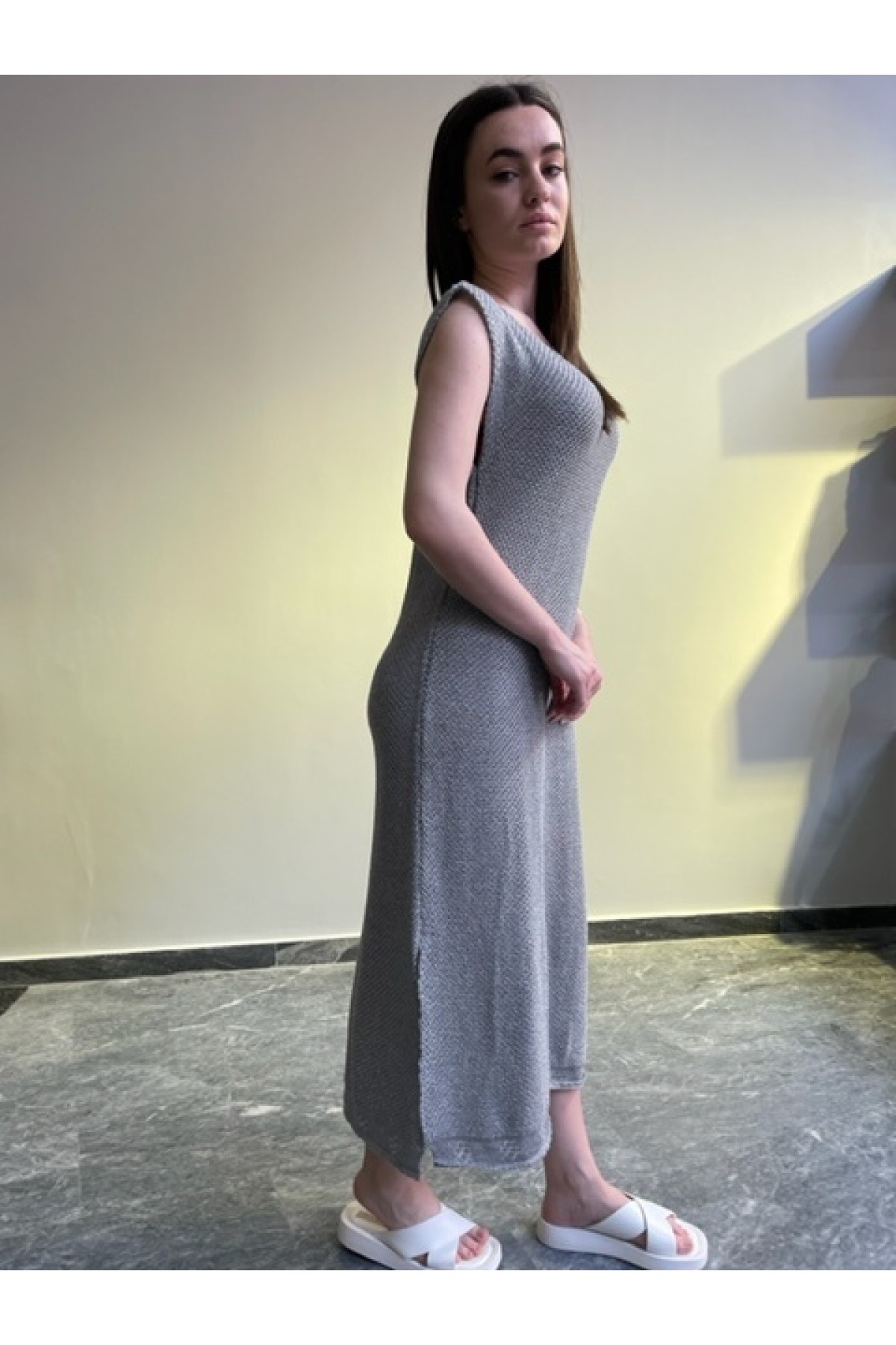 Φόρεμα NIMA LIMINAL KNITTING ασημί
