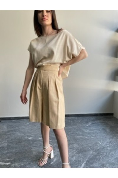 Ζίπ κιλότ σορτς Imperial Μπεζ