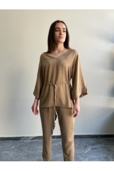 Παντελόνι MARADORO μπεζ χρυσό