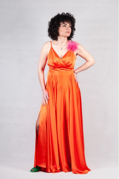 Φόρεμα C-THROU πορτοκαλί