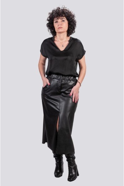 Φούστα δερμάτινη Maradoro μαύρη