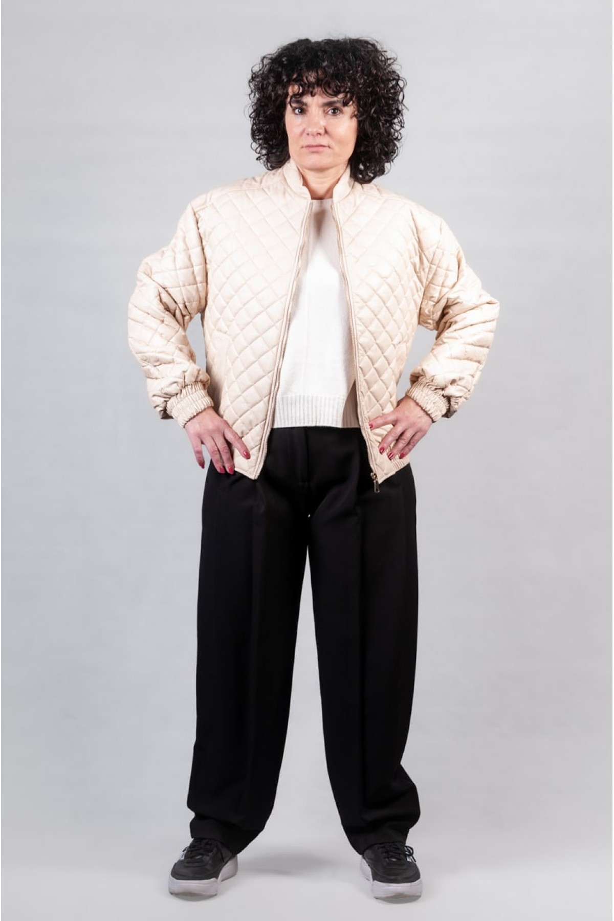 Μπουφάν καπιτονέ Motel εκρού