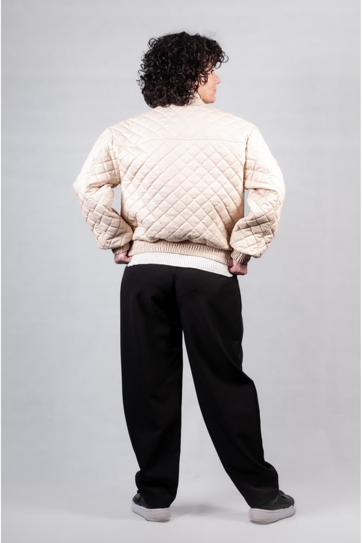 Μπουφάν καπιτονέ Motel εκρού