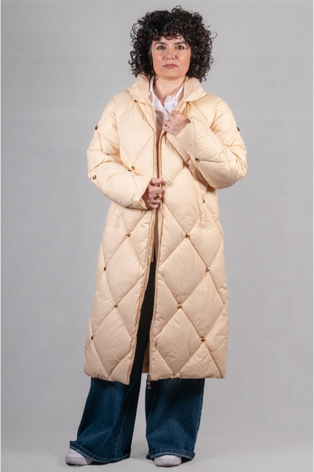 Μπουφάν με τρουκς Trash & Luxury Εκρού χρώμα