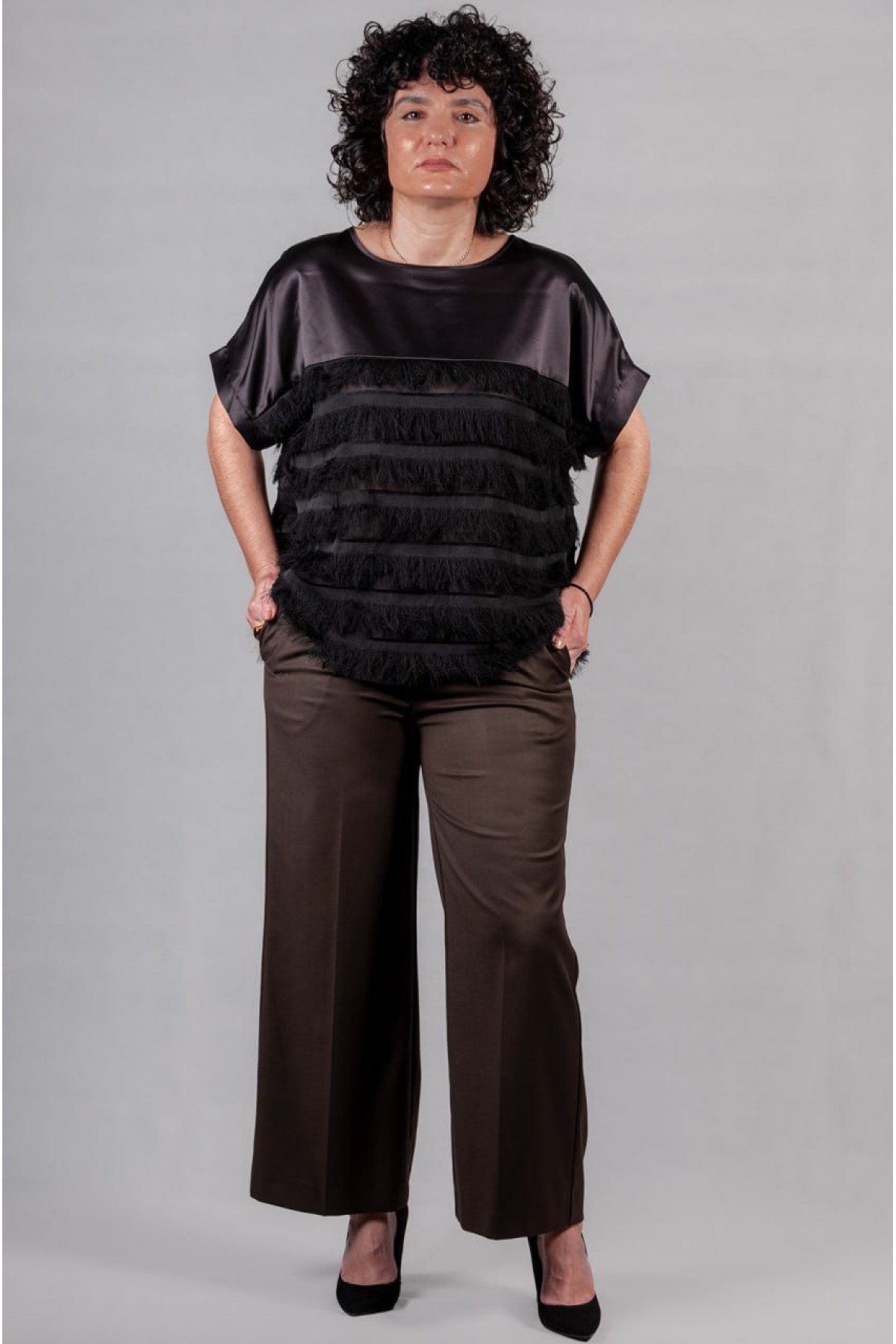 Παντελόνι σε λαδί χρώμα Sandro Ferrone