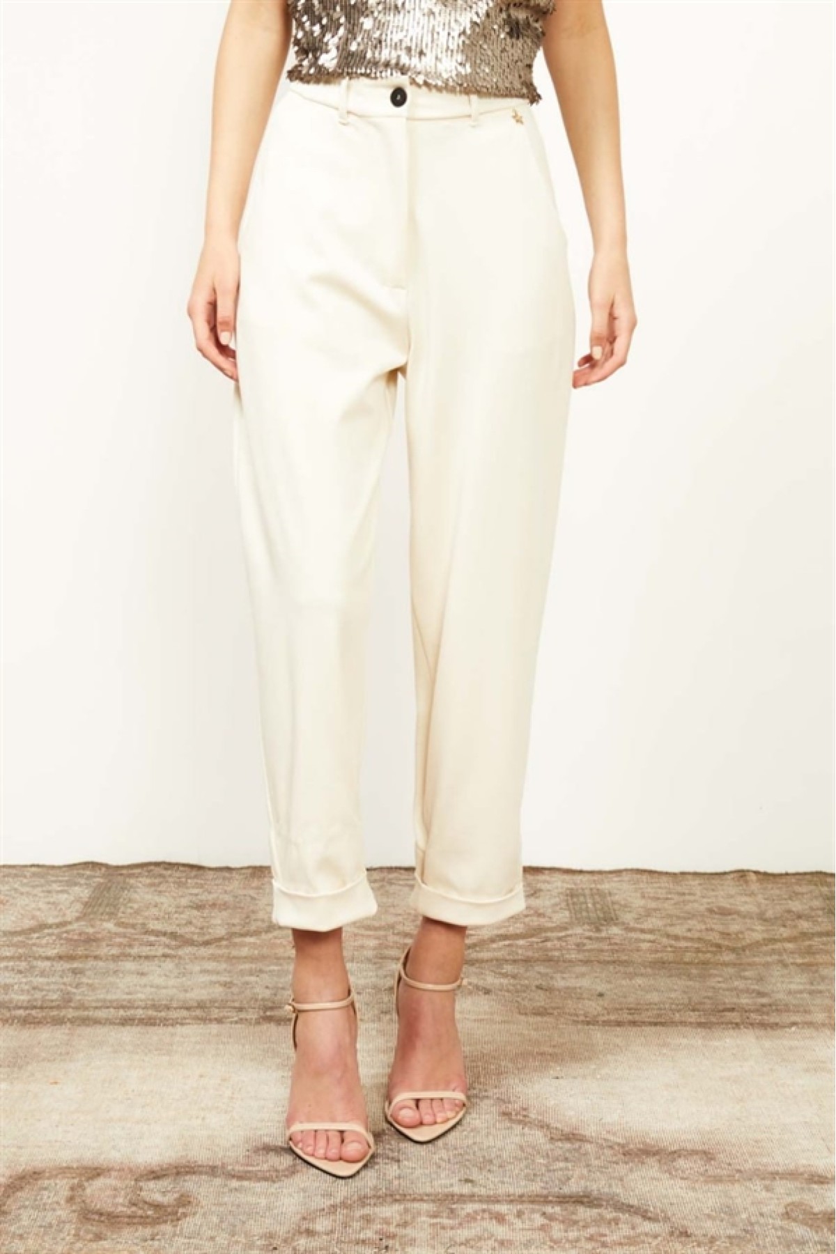 Παντελόνι εκρού χρώμα Souvenir