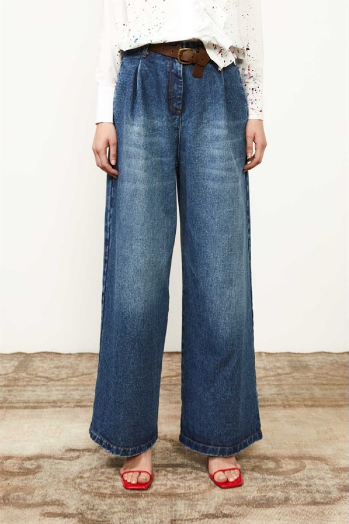 Jeans μπλε σε φαρδιά γραμμη Souvenir