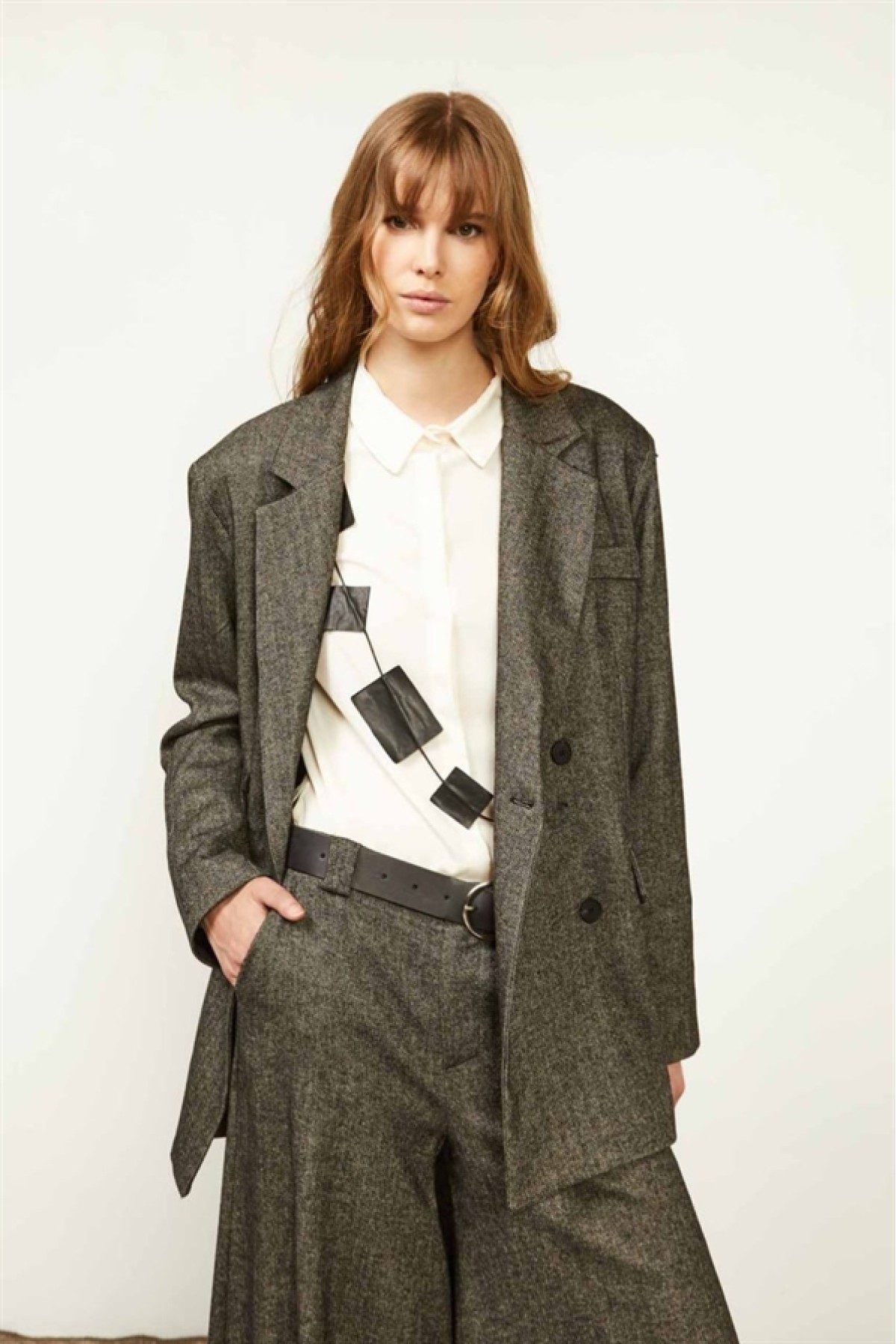 Σακάκι ψαροκκόκαλο σε φαρδιά γραμμη oversize Souvenir