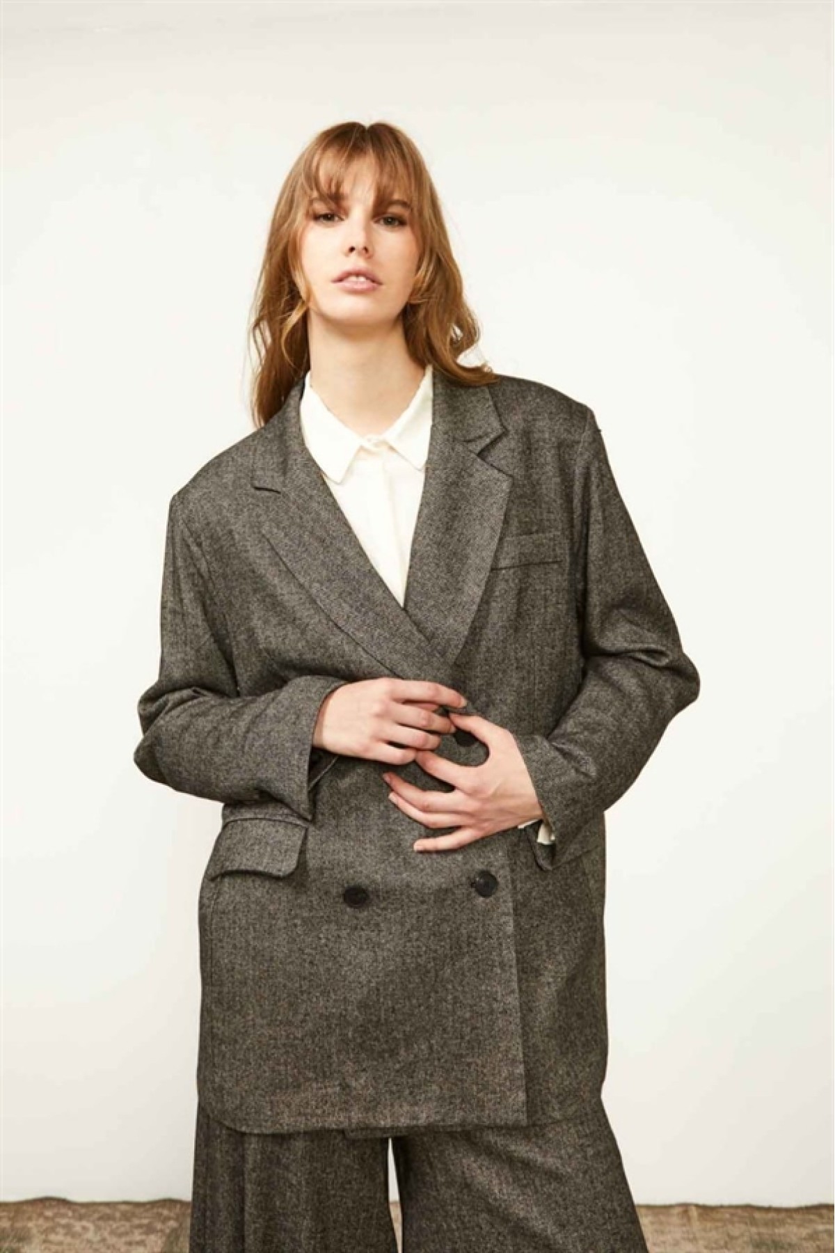 Σακάκι ψαροκκόκαλο σε φαρδιά γραμμη oversize Souvenir