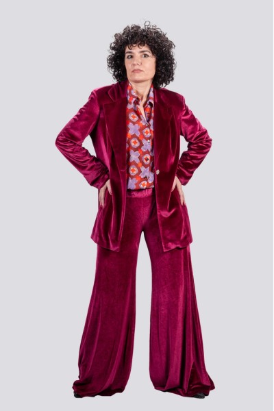 Παντελόνι βελούρ Dyemonde κόκκινο