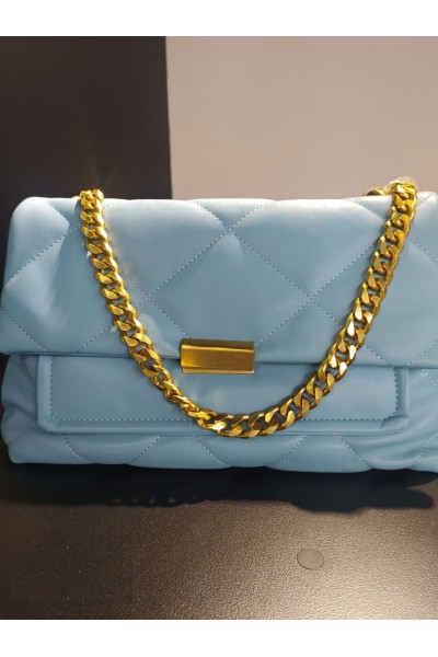 Τσάντα Label Rose γαλάζια