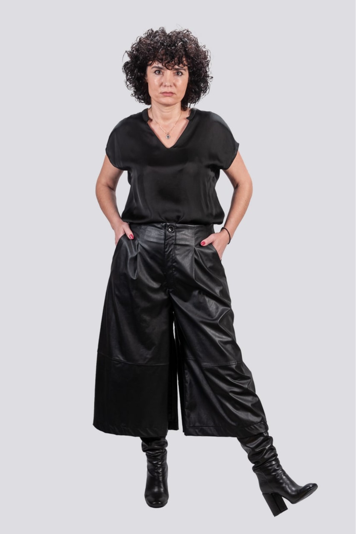 Ζίπ κιλότ Sandro Ferrone μαύρο